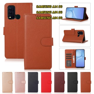 เคสฝาพับ มีล็อค แถมสาย สำหรับ SAMSUNG A14 5G/A54 5G/A34 5G/A24 5G รุ่นใหม่ เคสใส่บัตรได้ เคสมีแม่เหล็ก BOSS