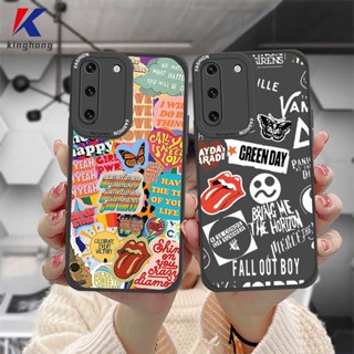 เคสโทรศัพท์มือถือแบบนิ่ม ลายฉลากสติกเกอร์ผีเสื้อ ตัวอักษร สําหรับ Samsung A52 A32 A12 A51 A03S A10S A50 A20S J7 Prime A02S A20 A72 A50S A10 A30S A52S A30 M12 M10 M01S A54 A15 A16 A9 A5 Y12 Y20 A12