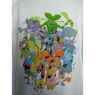 เสื้อยืด มือสอง ลายการ์ตูน Nickelodeon สกรีนหน้า-หลัง อก 40 ยาว 27