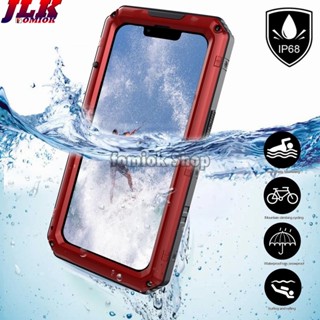 [JLK] Outdoor Sport Summer Underwater Swimming IP68 Waterproof Phone Case for iPhone 14/13/12 Pro Max Heavy Metal Full Protective 360 Cover 14Plus 14promax Aluminium Alloy Cases