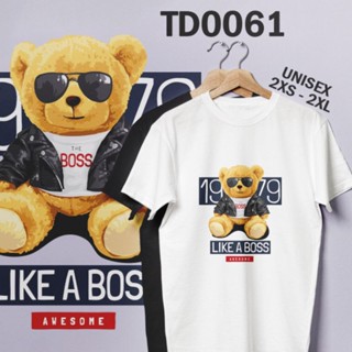 SLOGAN TEDDY BEAR LIKE BOSS COUPLE TSHIRT ROUND NECK UNISEX SHORT SLEEVE T SHIRT COTTON SUMMER OVERSIZE 现货纯棉男女装上衣 T_02