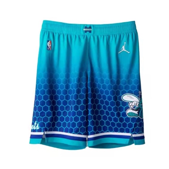 ใหม ่ ( ขายดีที ่ สุด ) กางเกงขาสั ้ นบาสเก ็ ตบอล NBA Charlotte Hornets 75th Edition สีฟ ้ า 2024
