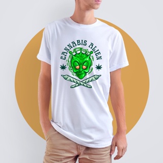 เสื้อยืดสกรีน Cannabis alien กัญชา Marijuana_02