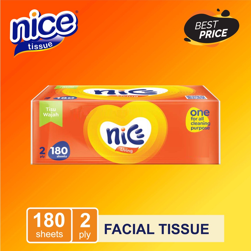 BOP TISSUE NICE 180 SHEET 2 ชั้น / NICE DRY DAILY FACIAL TISSUE