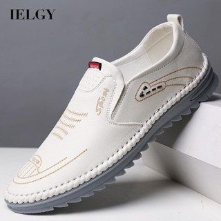 IELGY รองเท้าลําลอง พื้นนิ่ม แฮนด์เมด ระบายอากาศ ทนต่อการเสียดสี สําหรับผู้ชาย