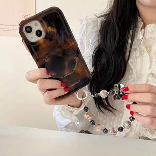 เคสโทรศัพท์มือถือ พร้อมสายโซ่ สีน้ําตาล สําหรับ iPhone 11 12 12pro 12promax 13 13pro 13promax 14 14pro 14promax