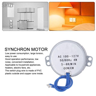 ShiZi มอเตอร์ซิงโครนัส AC 100‑127V 5‑6RPM 4W CW CCW ความยาว 28 มม. เส้นผ่านศูนย์กลางเพลา 6.5