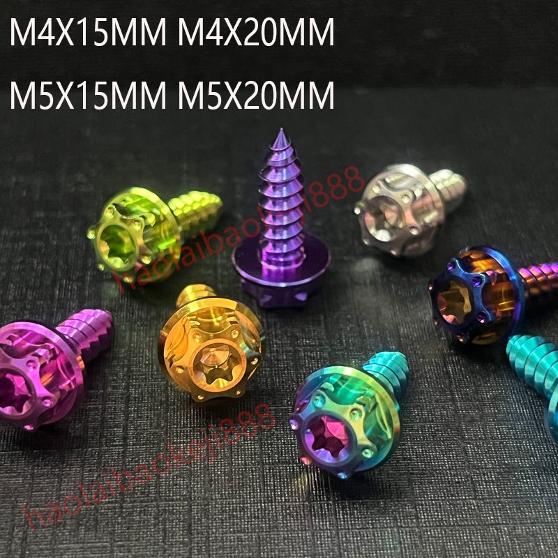 Gr5 M4 M5 15 20 25 30 35 ไทเทเนียม Self Tapping สกรู Hex Ti Bolt สําหรับรถจักรยานยนต์จักรยานอะไหล่รถยนต์