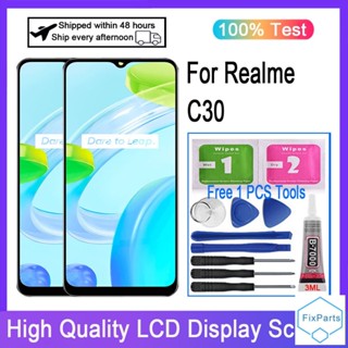 อะไหล่หน้าจอสัมผัสดิจิทัล LCD แบบเปลี่ยน สําหรับ Realme C30 RMX3581