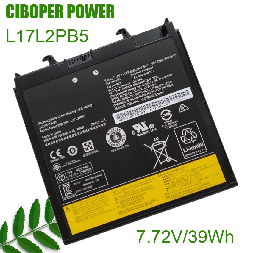 CP แบตเตอรี่ของแท้ L17M2PB5 L17L2PB5 39 Wh สำหรับ V330-14IKB 14IKB06 14IKB07 V330-14ARR 14ARR079 14A