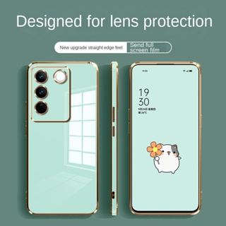 เคสซิลิโคนนิ่ม ขอบตรง หรูหรา สําหรับ Vivo V2237 V2201 V2202 V2158 V2130 V2126 V2050 V2066 V2108 V2061