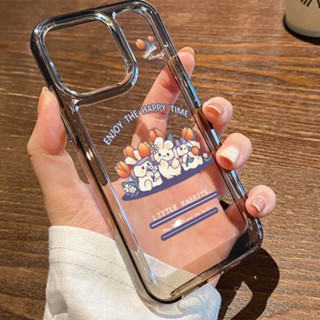 เคสโทรศัพท์ซิลิโคน TPU ใส แบบนิ่ม ลายการ์ตูนกระต่าย กันกระแทก สําหรับ IPhone 14 11 13 12 Pro XS Max XR X 8 7 6S Plus