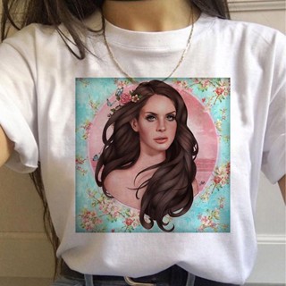 เสื้อยืดคอกลม พิมพ์ลาย Lana Del Rey Ulzzang แฟชั่นฤดูร้อน สไตล์เกาหลี สําหรับผู้หญิง