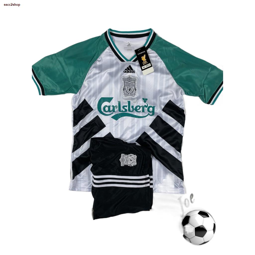 สินค้าเฉพาะจุด✖ชุดบอลย้อนยุค Liverpool (White wt. Green, 1993-1994) เสื้อบอลและกางเกงบอลผู้ชาย ปี 1993-1994