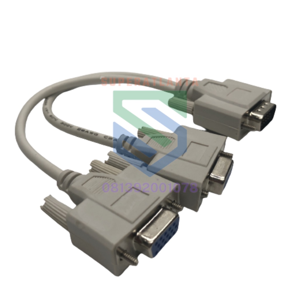 สายแยก VGA 1-2 สาย VGA 2 สาขา Splitter สาย VGA 1 ชาย - 2 หญิง