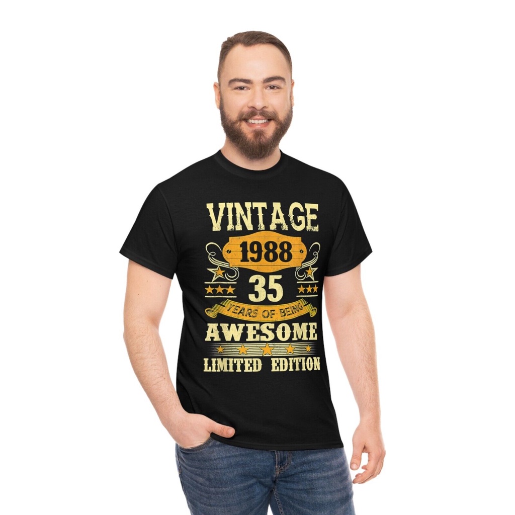 35 ปี Vintage 1988 Limited Edition 35th Birthday เสื้อยืดขนาด M-5XL tops tee
