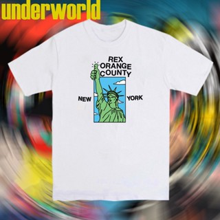 ย้อนยุคเสื้อยืด พิมพ์ลาย New York สไตล์วินเทจ สีส้มS-5XL