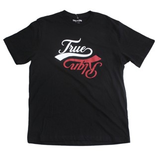 Daily Hot Sale Crew Neck Printed True Religion Mens Black True Rlgn Script Tee T Shirt_01