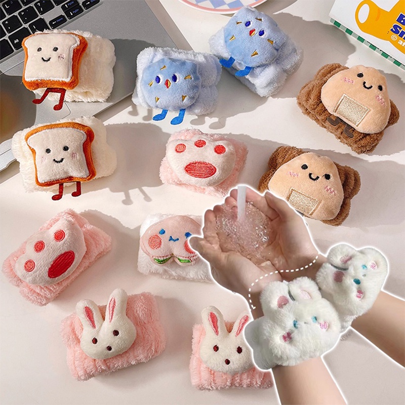 สายรัดข้อมือ กันน้ํา ดูดซับเหงื่อได้ดี ลายการ์ตูนน่ารัก สําหรับล้างหน้า