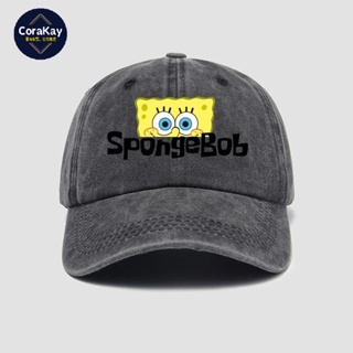 [CoraKay] หมวกเบสบอล กันแดด พิมพ์ลาย SpongeBob SquarePants สําหรับผู้ชาย ผู้หญิง 2023