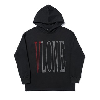 Vlone เสื้อกันหนาว แขนยาว คอกลม ผ้าฝ้าย พิมพ์ลาย สไตล์คลาสสิก แฟชั่นสําหรับคู่รัก ทุกเพศ