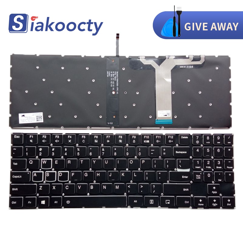 ใหม่ US ภาษาอังกฤษสําหรับ Lenovo Legion Y520 Y520-15IKB Y720 Y720-15IKB คีย์บอร์ดเรืองแสงสีแดง SN20M