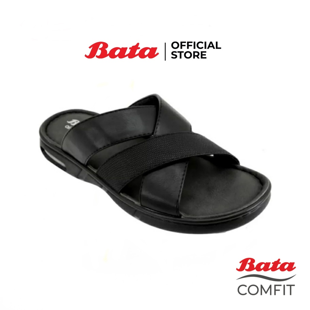 🔹ขายด่ว☀️Bata COMFIT MEN'S Sandal รองเท้าแตะแฟชั่นชาย แบบสวม เปิดส้น สีดำ รหัส 8616129 Mensandal Fashion SUMMER