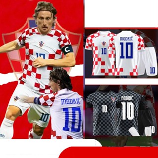 เสื้อกีฬาแขนสั้น ลายทีมฟุตบอล Croatia World Cup ชุดเหย้า สําหรับเด็ก และผู้ปกครอง