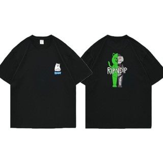 เสื้อยืดแขนสั้น ผ้าฝ้าย ทรงหลวม พิมพ์ลาย Ripndip pariah สไตล์อียิปต์ สําหรับผู้ชาย และผู้หญิง