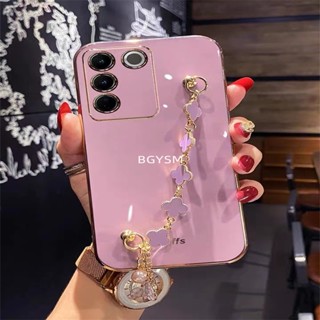 ใหม่ พร้อมส่ง เคสโทรศัพท์มือถือ TPU นิ่ม ปิดด้านหลัง แบบป้องกัน ลายน่ารัก พร้อมสายโซ่คล้อง สําหรับ VIVO V29 5G X90 Pro V295G 2023