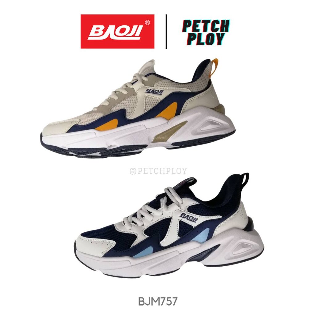 (BJM757) Baoji รองเท้าบาโอจิ ของแท้ รองเท้าผ้าใบผู้ชาย Size 41-45 รุ่น BJM 757