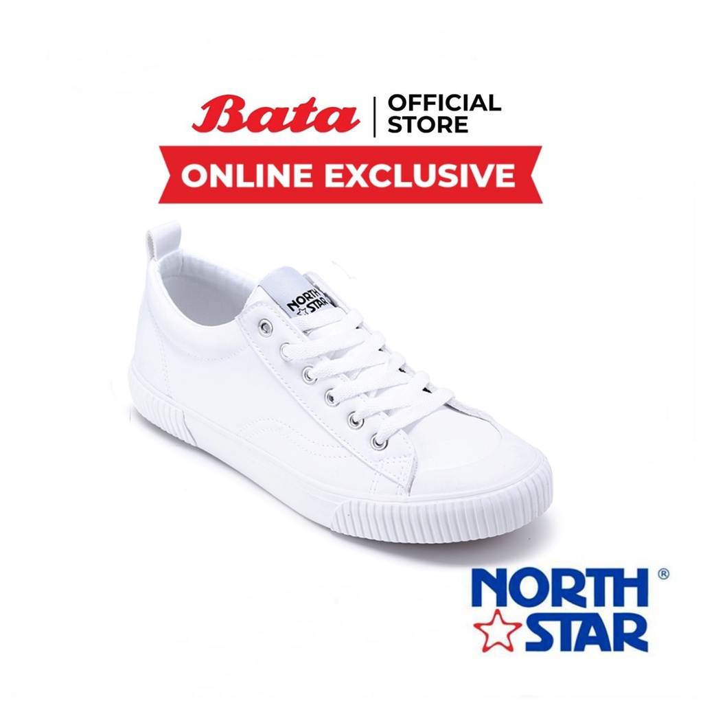 🔹ขายด่ว☀️Bata (Online Exclusive) บาจา ยี่ห้อ North Star รองเท้าสนีคเคอร์ รองเท้าผ้าใบผูกเชือก รองเท้าผ้าใบขาว สำหรับผู้