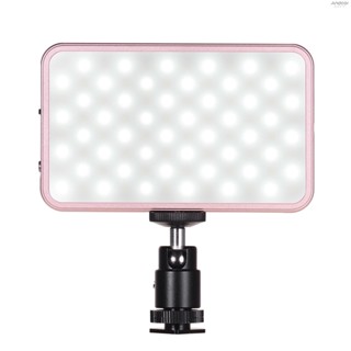 Andoer FL-08 Mini LED Video Light Panel Photography Fill-in Light 3000K-5500K Dimmable Built-in Rechargeable Battery with Cold Shoe Mount Adapter for    DSLR Camera