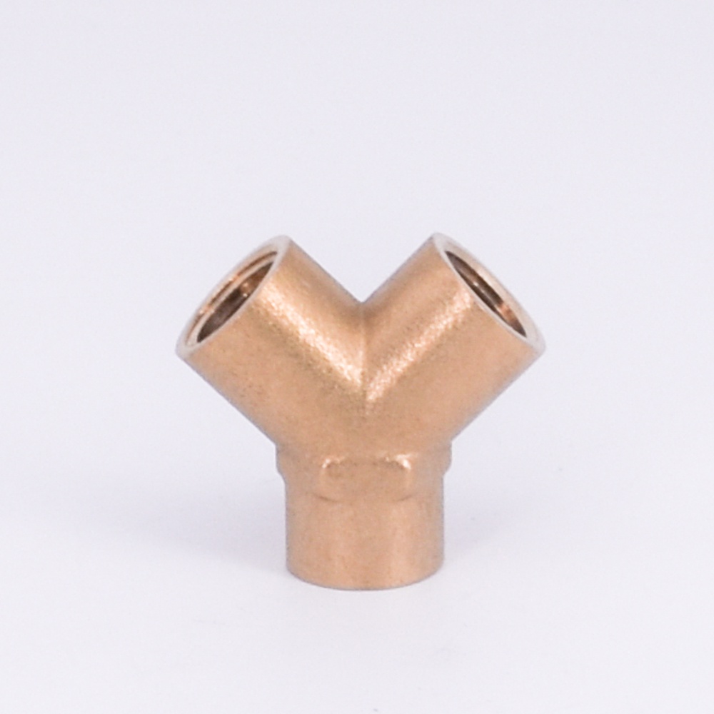 ตัวแยกทองเหลืองรูปตัว Y 3 ทาง DN8 1/4 "BSP หญิงอะแดปเตอร์เชื่อมต่อข้อต่อ