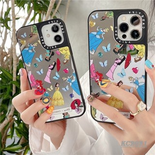 เคสโทรศัพท์มือถือ แบบกระจก กันกระแทก ลายการ์ตูนเจ้าหญิงดิสนีย์ สําหรับ Samsung Galaxy S23 S23 PLUS S23Ultra