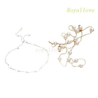 Royal เข็มขัดโซ่โลหะ ประดับไข่มุก เรียบง่าย แฟชั่นสําหรับผู้หญิง