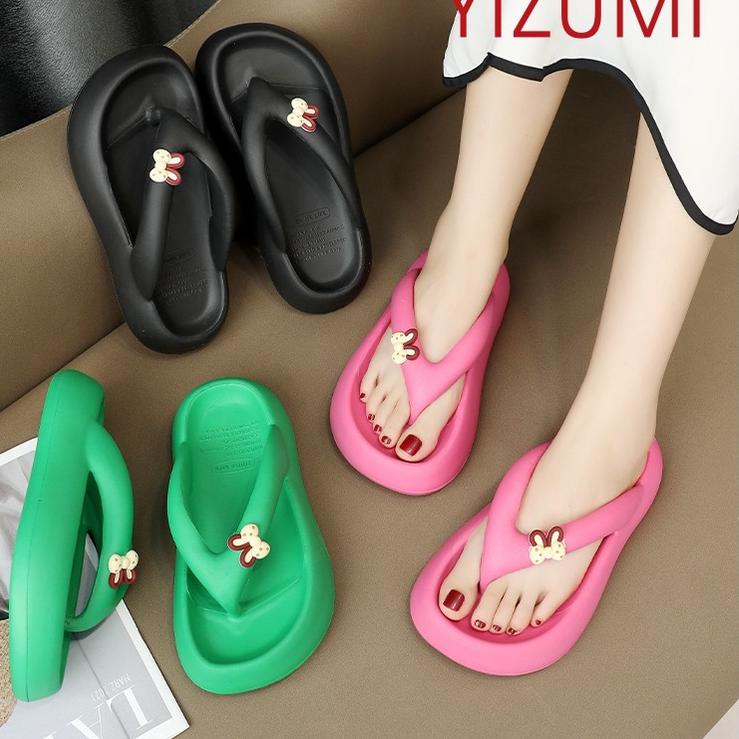 Code2y2Xm รองเท้าแตะแบบสวมผู้หญิง | Yizumi Jelly Heel Flip Flops 9066-1