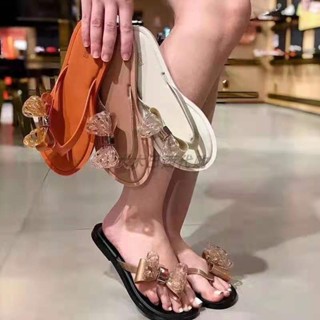 [พร้อมส่ง] Newmelissa-2023 รองเท้าแตะฟลิปฟลอป พื้นนิ่ม ประดับโบว์ แฟชั่นสําหรับผู้หญิง