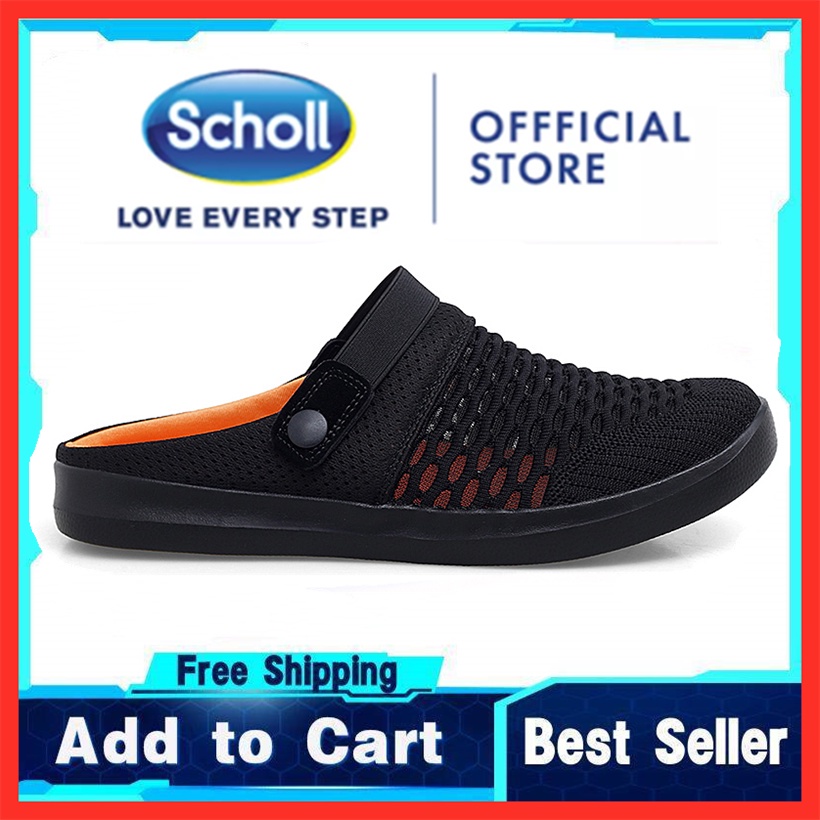 Scholl                             รองเท้ากีฬา Scholl ส้นแบน แบบสวม ขนาดใหญ่ สไตล์เกาหลี สําหรับผู้ชาย ไซซ์ EU 45 46 47 48