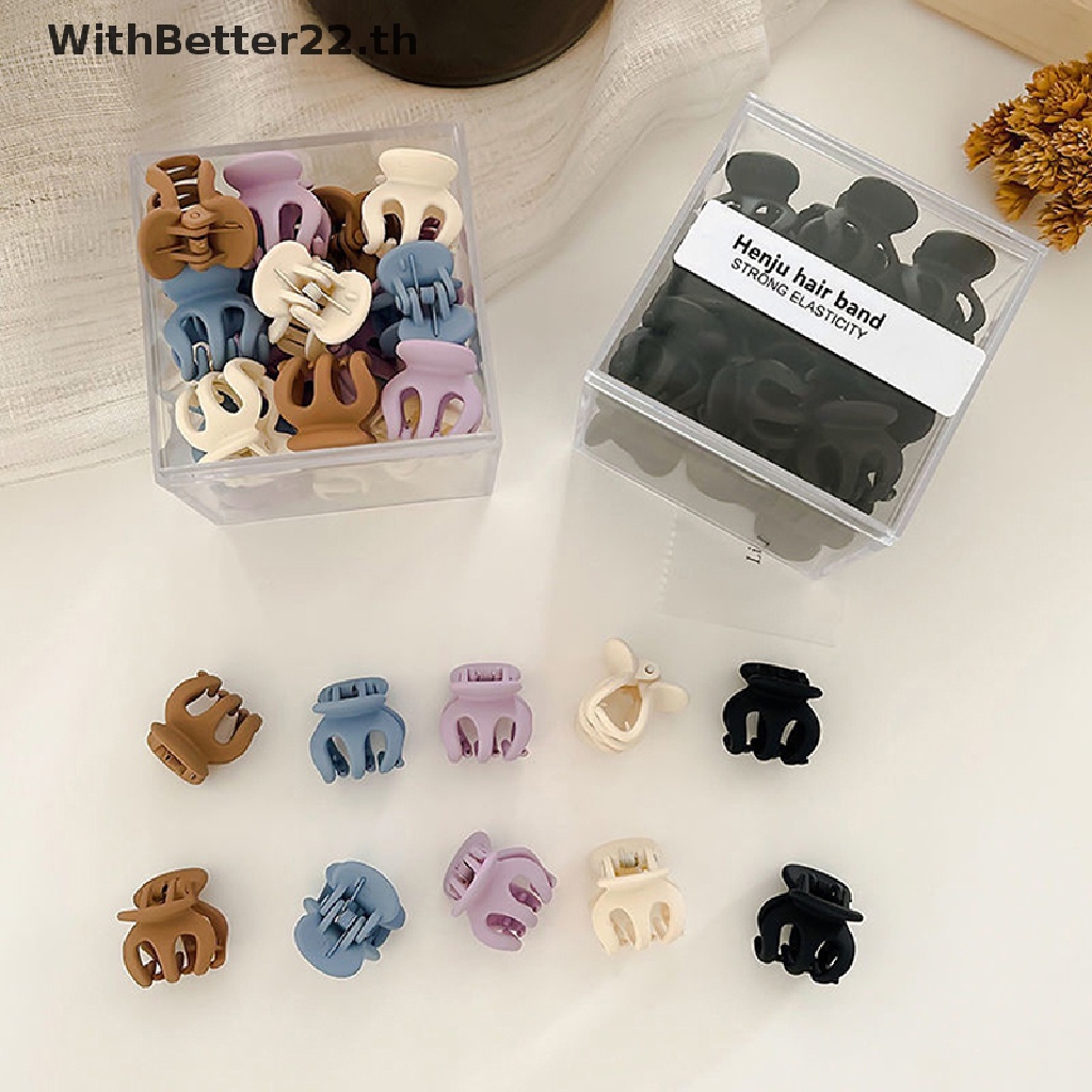Withbetter กิ๊บติดผมหน้าม้า อะคริลิคถัก ลายดอกไม้ ขนาดเล็ก สีดํา สไตล์เจ้าหญิง สําหรับผู้หญิง 6 ชิ้น