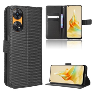 OPPO Reno8 T 4G เคส เคสฝาพับ PU Leather Wallet Case Stand Holder Flip OPPO Reno 8T 4G เคส