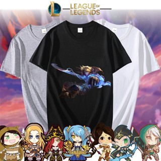 เสื้อยืดสีขาว League of Legends เสื้อยืดcotton เสื้อวินเทจชาย รัดรูป เสื้อยืดoversize เสื้อคู่วินเทจ เสื้อสีขาว_03