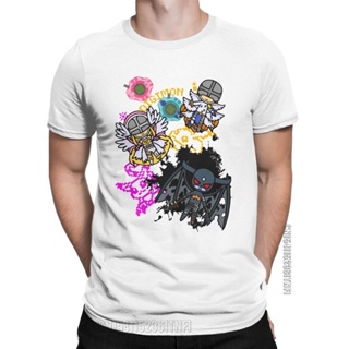 Double Hold Jacket Digital Angel And Devil T-Shirt Men Digimon Adventure Pure Cotton Tees Crew Neck Classic Birthda_08