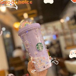 【Good】Straw Cup Purple/Green/Blue/Pink Reusable W/ Straw 1Pcs Optional Color【Ready Stock】