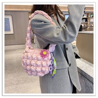 【ขายดี】กระเป๋าสะพายↂ☋New Down กระเป๋าสะพาย ญี่ปุ่นและเกาหลี Mini Cloud Bag Fashion Underarm Bag