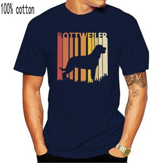 Vintage Retro Rottweiler Christmas Gift T Shirt for Men Pure Cotton Vintage T-Shirt Rottweiler Dad M_04