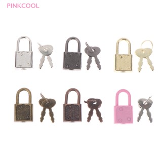 Pinkcool กุญแจล็อคกระเป๋าเดินทาง ทรงสี่เหลี่ยมผืนผ้า พร้อมตัวล็อก สําหรับกล่องเครื่องประดับ ไดอารี่ หนังสือ 1 ชุด