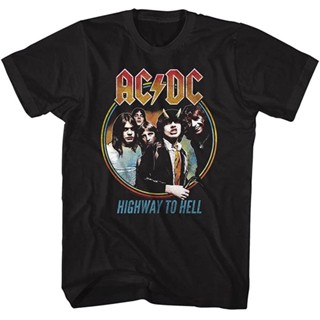 HH AC/DC Hard Rock Band Music Group Highway To Hell Adult T-Shirt Tee เสื้อยืด 2022 คอกลมเสื้อยืด