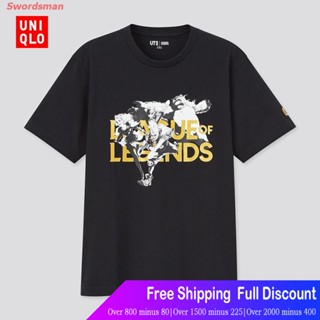 แขนสั้นโอเวอร์ไซส์UNIQLO เสื้อยืดแขนสั้น พิมพ์ลาย Swordsman League of Legends สําหรับผู้ชาย และผู้หญิง 440016 Leagu_03