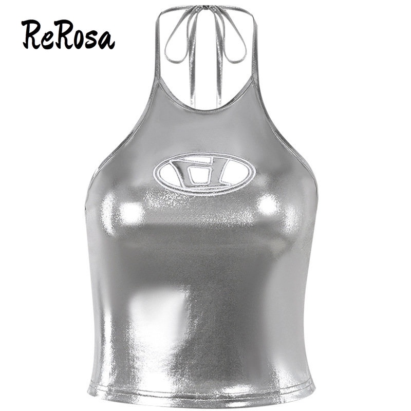 Rerosa เสื้อกล้ามลําลอง เข้ารูป ปักลายตัวอักษร แฟชั่นสําหรับสตรี 2023